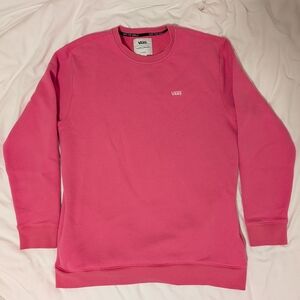 Vans Men's Vibrant Pink Crewneck Sweater With Pockets